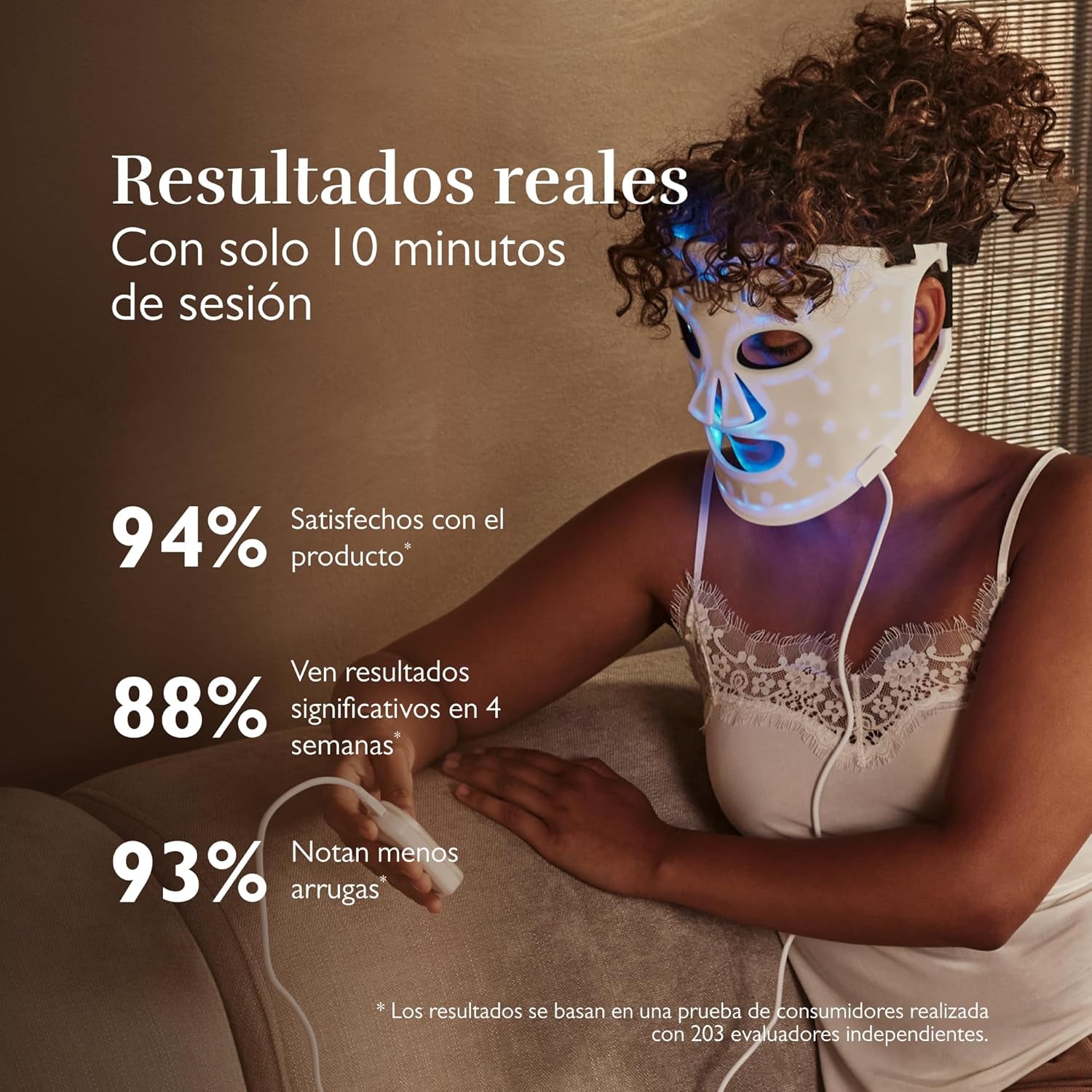 Silk'N Máscara LED Facial I Face LED Mask I Mascarilla Para Rejuvenecer La Piel Y Reducir Manchas I Luz Roja, Azul, Amarilla Y Violeta I Blanca
