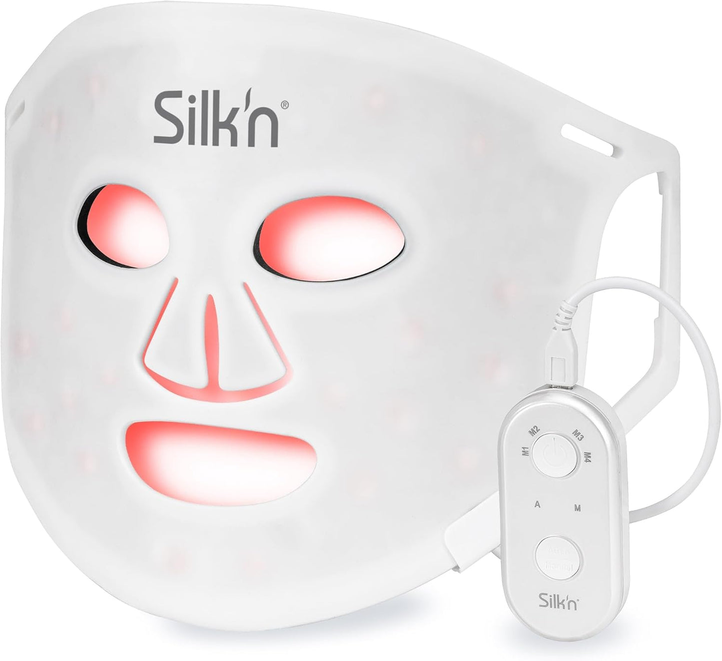 Silk'N Máscara LED Facial I Face LED Mask I Mascarilla Para Rejuvenecer La Piel Y Reducir Manchas I Luz Roja, Azul, Amarilla Y Violeta I Blanca