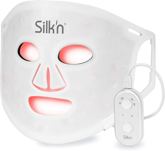 Silk'N Máscara LED Facial I Face LED Mask I Mascarilla Para Rejuvenecer La Piel Y Reducir Manchas I Luz Roja, Azul, Amarilla Y Violeta I Blanca